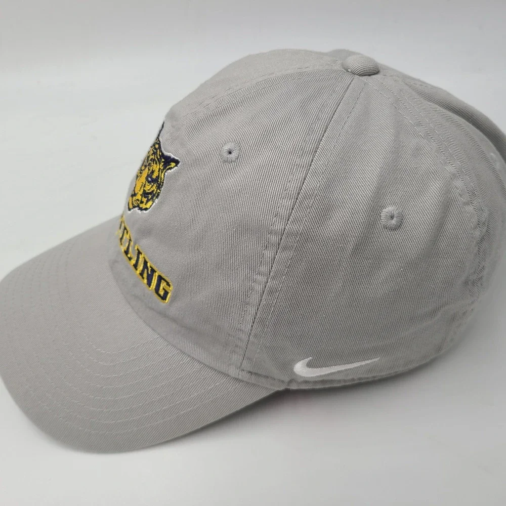 Nike Hat Strapback Gray Yellow Wrestling Tiger Logo Heritage86 Casual Cotton Men